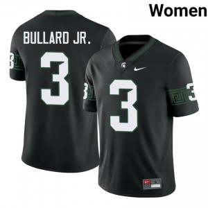 Rodney Bullard Jr. Collection: MSU #3 Black High School Stitched Women's Football Jersey 88285301