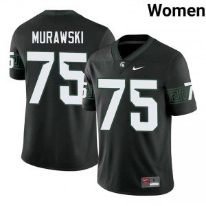 Authentic Ben Murawski Michigan State #75 Black Jersey - Women's NCAA Football Elite Collection 84359356
