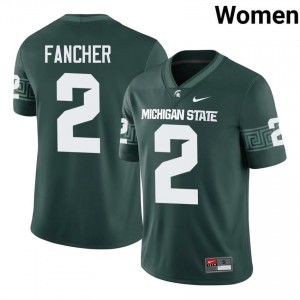 #2 Cam Fancher MSU Spartans Green Women's Jersey - Official University Stitch Football Uniform 66528272
