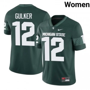 Green Spartans #12 Carson Gulker Women's Player Jersey - Heavy-Duty Stitch Football Uniform 38831699