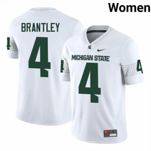 Authentic Charles Brantley Michigan State #4 White Jersey - Women's NCAA Football Elite Collection 15138926