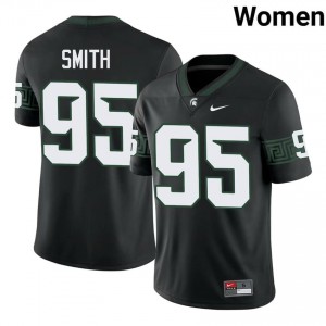 Charles Smith Collection: MSU #95 Black High School Stitched Women's Football Jersey 59516767
