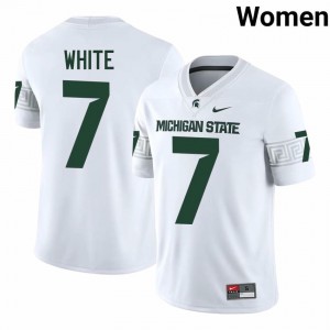 Authentic Cody White Michigan State #7 White Jersey - Women's NCAA Football Elite Collection 93555856