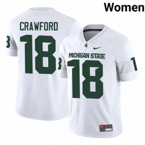 White Spartans #18 Dion Crawford Women's Player Jersey - Heavy-Duty Embroidery Football Uniform 18603665