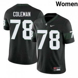 Authentic Don Coleman Michigan State #78 Black Jersey - Women's NCAA Football Elite Collection 21155184