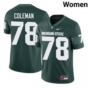 Don Coleman Collection: MSU #78 Green High School Stitch Women's Football Jersey 57544118