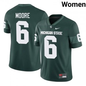 Green Spartans #6 Fredrick Moore Women's Player Jersey - Heavy-Duty Stitch Football Uniform 63199521