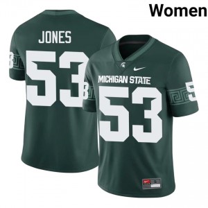 Authentic Greg Jones Michigan State #53 Green Jersey - Women's NCAA Football Elite Collection 82408853