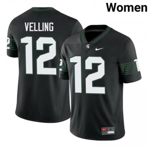Black Spartans #12 Jack Velling Women's Player Jersey - Heavy-Duty Stitched Football Uniform 14181601