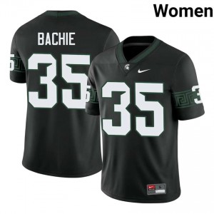 Joe Bachie #35 Michigan State Spartans Black College Stitched Jersey - Premium Women's Football Edition 62888791