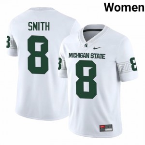 Authentic KK Smith Michigan State #8 White Jersey - Women's NCAA Football Elite Collection 52466051