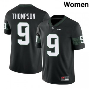 Authentic Keahnist Thompson Michigan State #9 Black Jersey - Women's NCAA Football Elite Collection 31686318