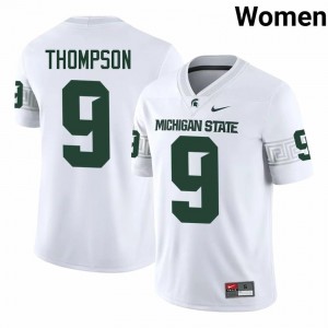 Keahnist Thompson #9 Michigan State Spartans White College Embroidery Jersey - Premium Women's Football Edition 49843950
