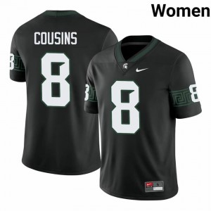 Kirk Cousins #8 Michigan State Spartans Black College Stitched Jersey - Premium Women's Football Edition 48208684