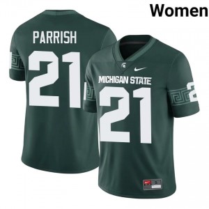 Marvis Parrish #21 Michigan State Spartans Green College Stitch Jersey - Premium Women's Football Edition 26825381
