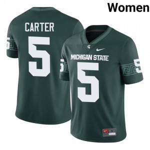 Green Spartans #5 Nate Carter Women's Player Jersey - Heavy-Duty Stitch Football Uniform 48149213