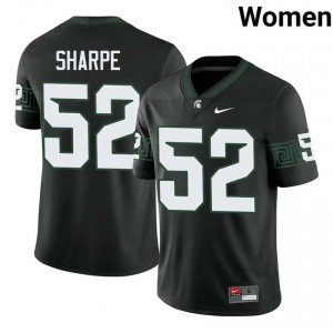 Nick Sharpe Collection: MSU #52 Black High School Stitched Women's Football Jersey 72939390