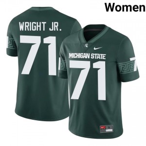 Robert Wright Jr. #71 Michigan State Spartans Green College Stitch Jersey - Premium Women's Football Edition 87874660