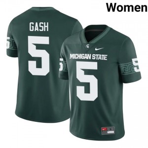 #5 Samson Gash MSU Spartans Green Women's Jersey - Official University Stitch Football Uniform 87979585