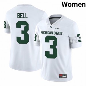 White Spartans #3 Tre Bell Women's Player Jersey - Heavy-Duty Embroidery Football Uniform 89576506