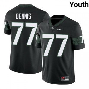 Andrew Dennis Collection: MSU #77 Black High School Stitched Youth Football Jersey 75147977