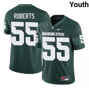Green Spartans #55 Ben Roberts Youth Player Jersey - Heavy-Duty Stitch Football Uniform 67376923