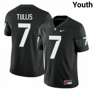 Authentic Brandon Tullis Michigan State #7 Black Jersey - Youth NCAA Football Elite Collection 54040200