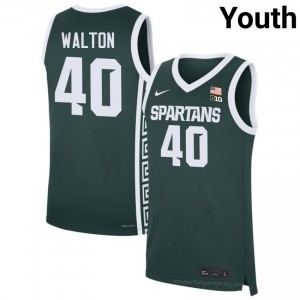 Green MSU #40 Brennan Walton Youth Player Jersey - Heavy-Duty Stitched Basketball Uniform 26950599