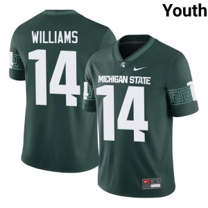 Bryson Williams #14 Michigan State Spartans Green College Stitch Jersey - Premium Youth Football Edition 58573646