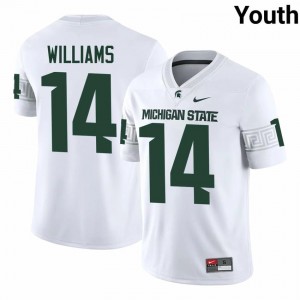 Authentic Bryson Williams Michigan State #14 White Jersey - Youth NCAA Football Elite Collection 71421844