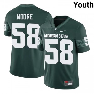 Authentic Conner Moore Michigan State #58 Green Jersey - Youth NCAA Football Elite Collection 63694988