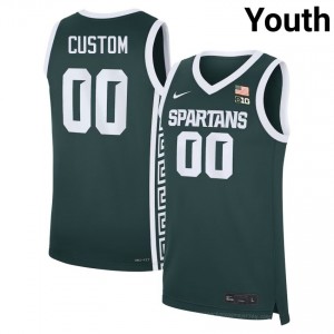 Custom #00 MSU Green Player Jersey - Premium Youth Basketball Edition 37244035