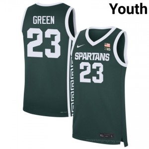 #23 Draymond Green MSU Green Youth Jersey - Heavy-Duty Stitched Basketball Uniform 52297077