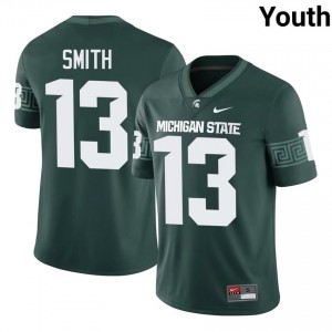 Authentic Isaac Smith Michigan State #13 Green Jersey - Youth NCAA Football Elite Collection 12289737
