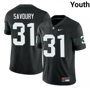 Black Spartans #31 Jayden Savoury Youth Player Jersey - Heavy-Duty Stitched Football Uniform 99803810