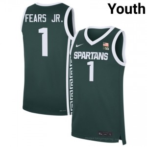 Authentic Jeremy Fears Jr. Michigan State Spartans #1 Green Jersey - Youth College Hoops Elite Collection 33620307