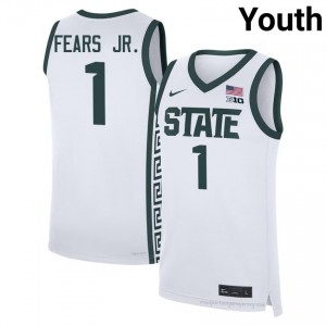 White MSU Spartans #1 Jeremy Fears Jr. Youth NCAA Jersey - Heavy-Duty Stitched Basketball Uniform 41839618