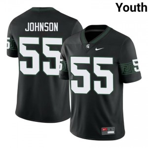 Rakeem Johnson #55 Michigan State Spartans Black College Stitched Jersey - Premium Youth Football Edition 53767270