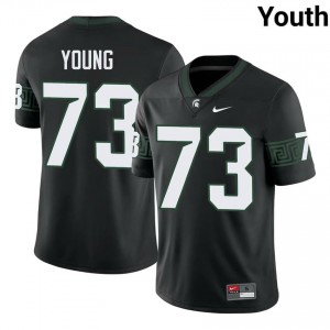 Authentic Rustin Young Michigan State #73 Black Jersey - Youth NCAA Football Elite Collection 62542117