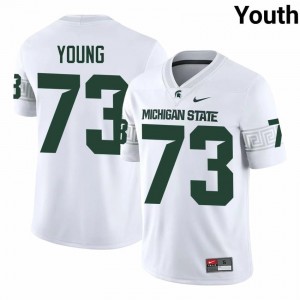 Rustin Young #73 Michigan State Spartans White College Embroidery Jersey - Premium Youth Football Edition 90899701