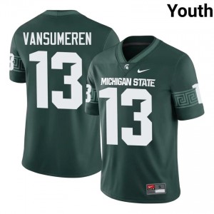 Green Spartans #13 Ben VanSumeren Youth Player Jersey - Heavy-Duty Stitch Football Uniform 10182960