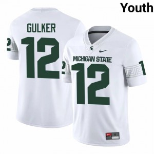 Authentic Carson Gulker Michigan State #12 White Jersey - Youth NCAA Football Elite Collection 75461583