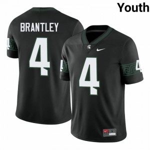 Charles Brantley #4 Michigan State Spartans Black College Stitched Jersey - Premium Youth Football Edition 39119232