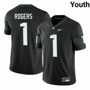 Black Spartans #1 Charles Rogers Youth Player Jersey - Heavy-Duty Stitched Football Uniform 25337099