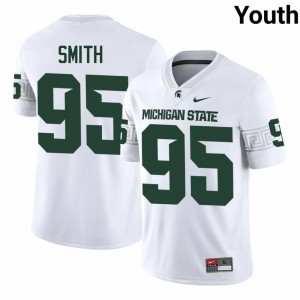 Authentic Charles Smith Michigan State #95 White Jersey - Youth NCAA Football Elite Collection 78327214
