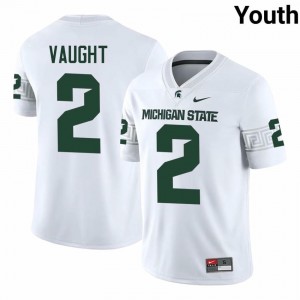 Authentic Devin Vaught Michigan State #2 White Jersey - Youth NCAA Football Elite Collection 52535745