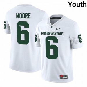 Authentic Fredrick Moore Michigan State #6 White Jersey - Youth NCAA Football Elite Collection 86380629
