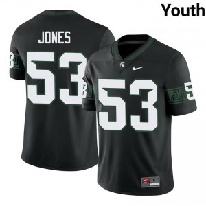 Authentic Greg Jones Michigan State #53 Black Jersey - Youth NCAA Football Elite Collection 24066419