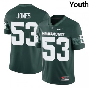 Greg Jones Collection: MSU #53 Green High School Stitch Youth Football Jersey 83327559