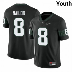 Authentic Jalen Nailor Michigan State #8 Black Jersey - Youth NCAA Football Elite Collection 26676465